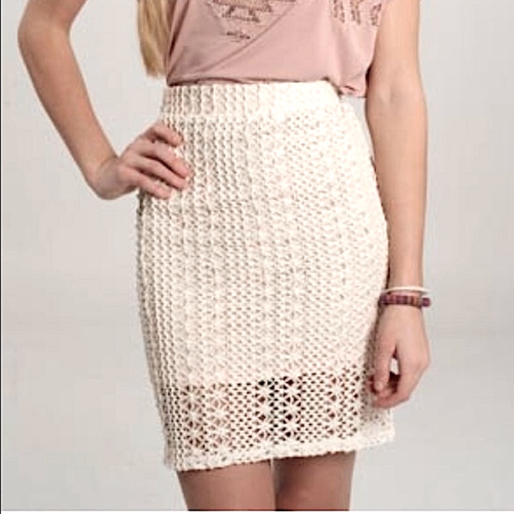 Free People Crochet Pencil Skirt